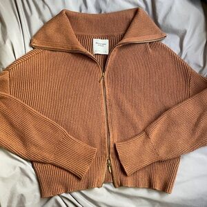 Abercrombie & Fitch Double Zip Rib Cardigan- Small